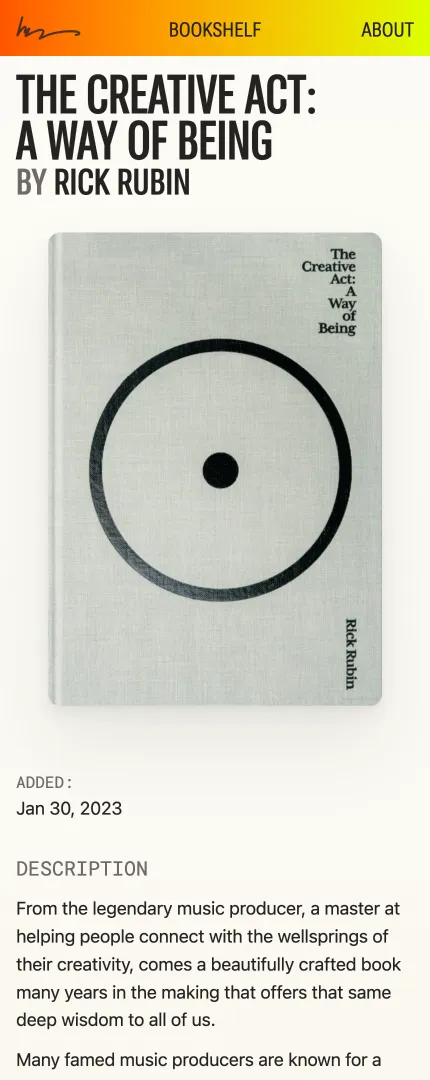 Book detail page, mweb