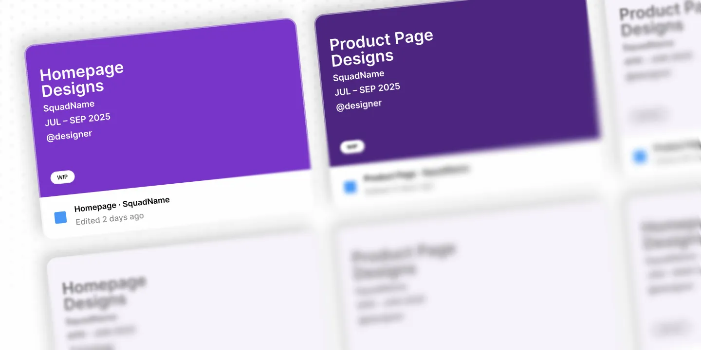 Screenshot of my Figma file structure for a squad focused on multiple pages